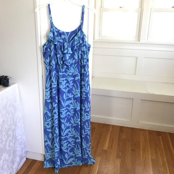 LANE BRYANT Floral Maxi Dress Ruffled Blue Sundress Women’s Plus Size 18/20 1X - Picture 16 of 16